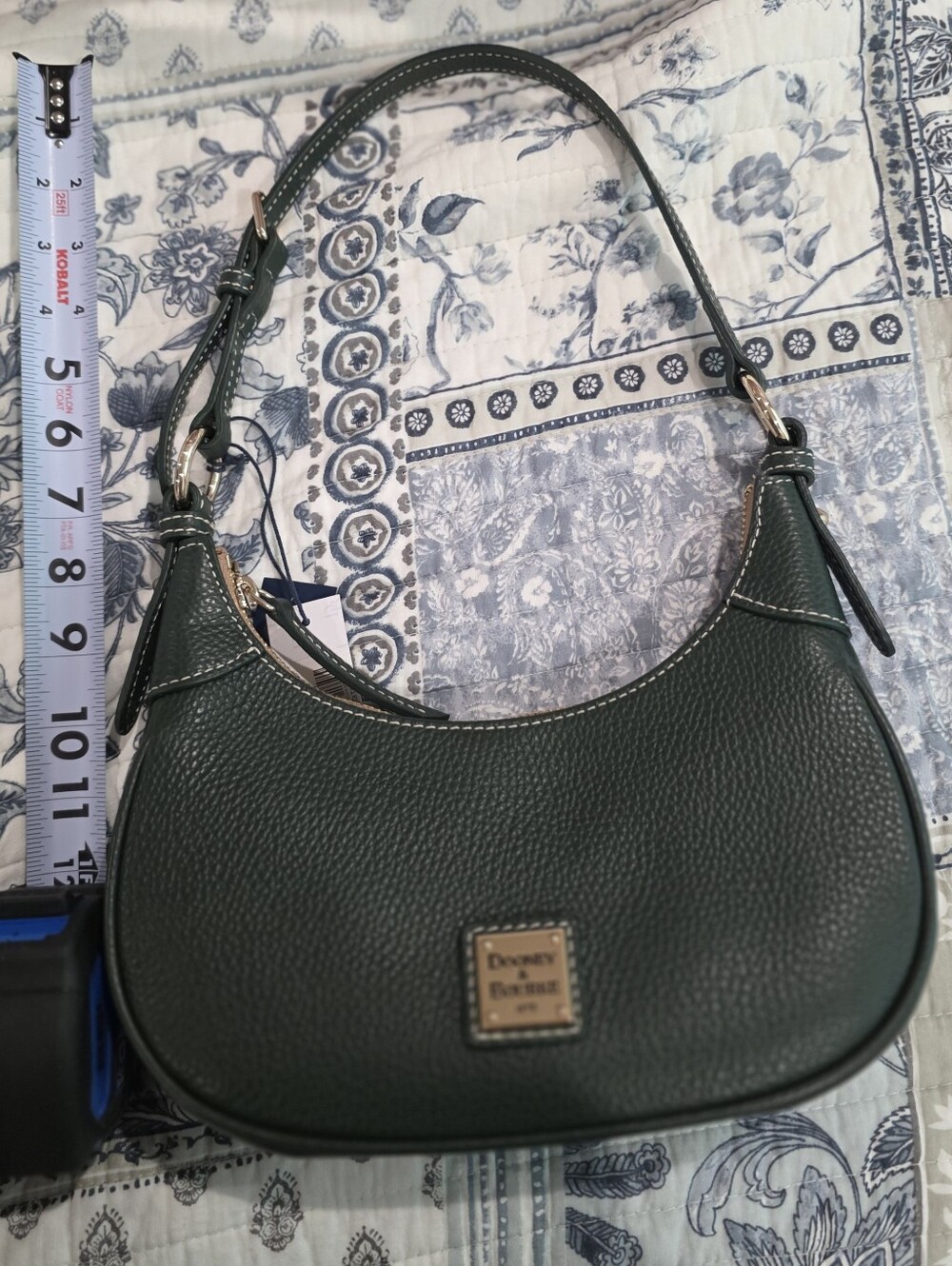 Dooney & Bourke Dark Green Pebbled Leather Shoulder Hobo - Picture 6 of 8